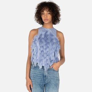 GANNI Fringe Top in Violet
